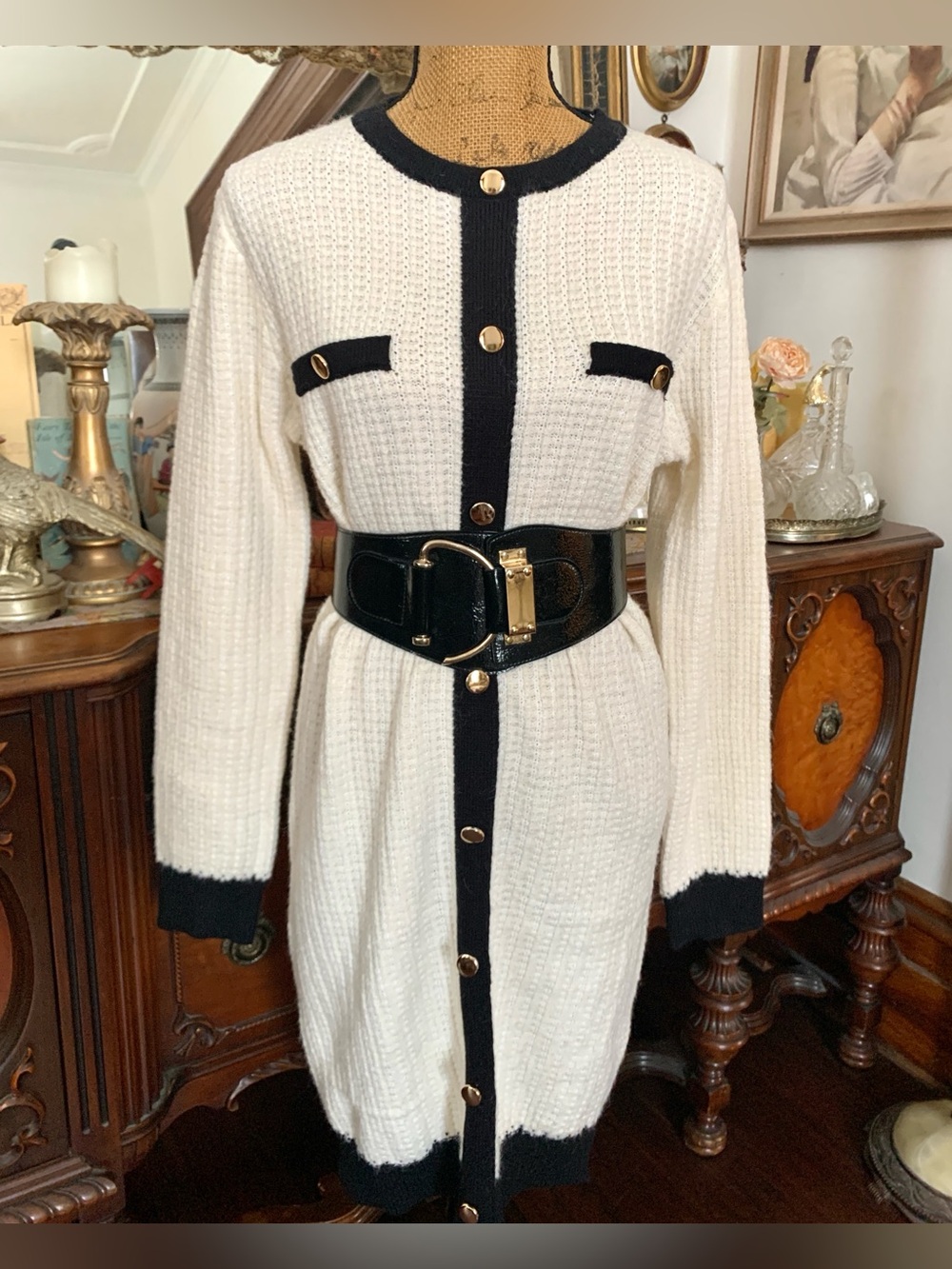 Vintage Classic Warm Knit Sweater Dress